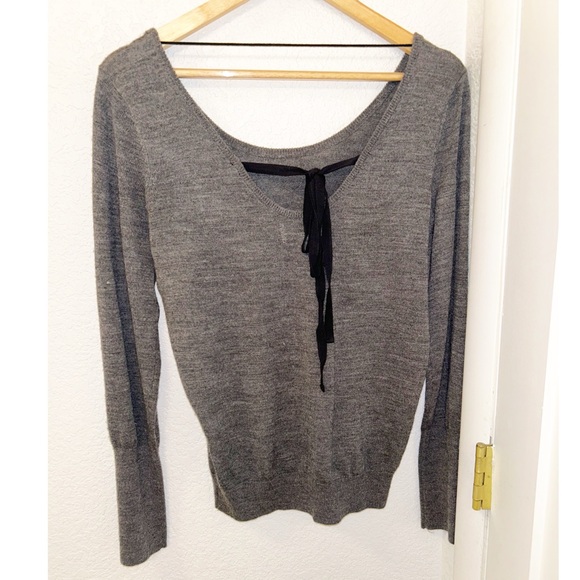 NWT ANGEL of the NORTH x ANTHROPOLOGIE The Torie Appliqué Charcoal Sweater SZ: M - Picture 11 of 14